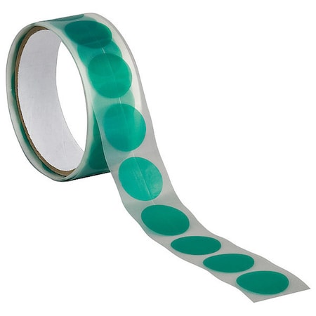 Film Tape, 1 in W x 1 in L, 3.2 mil Thick, Green, Silicone Adhesive, 100 PK