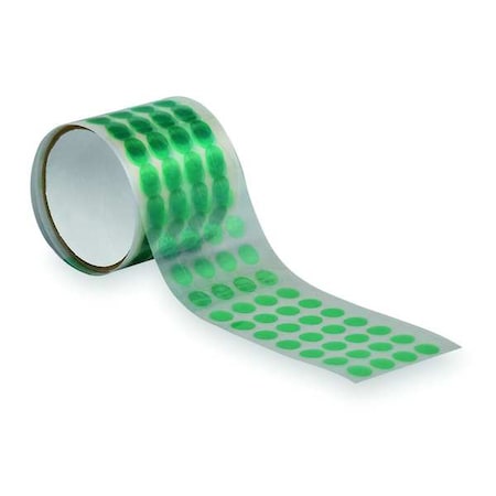 Film Tape, 3/8 in W x 3/8 in L, 3.3 mil Thick, Green, Silicone Adhesive, 250 PK