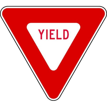 Yield Traffic Sign, 30 in H, 30 in W, Aluminum, Triangle, English, R1-2-30HA