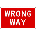 Wrong Way Traffic Sign, 24 in H, 36 in W, Aluminum, Horizontal Rectangle, English, R5-1A-36HA