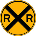 RXR Traffic Sign, 30 in Height, 30 in Width, Aluminum, Circle, No Text