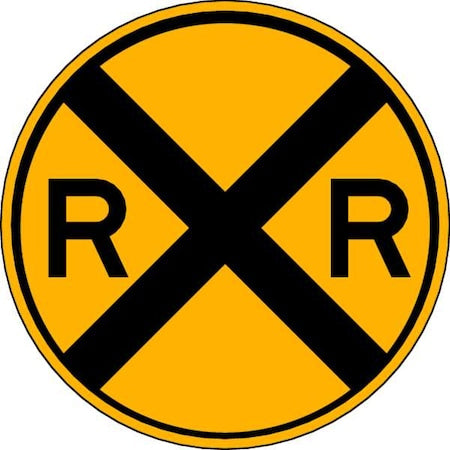 RXR Traffic Sign, 30 in Height, 30 in Width, Aluminum, Circle, No Text