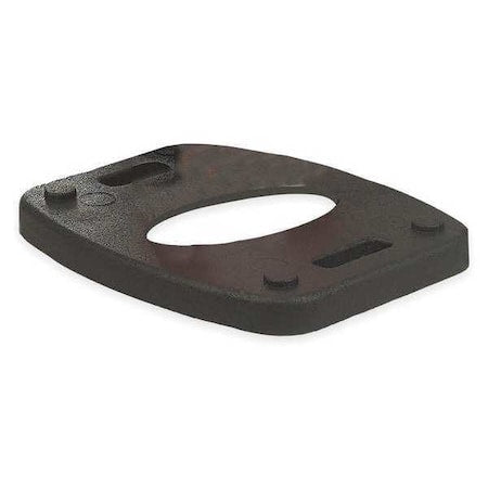 Vertical Panel Base, Rubber, 1 5/16 in Height, 22 in Length, 20 lb, Black