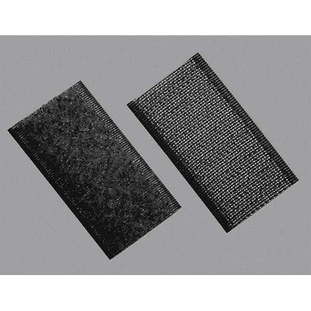 Reclosable Fastener Shapes, Rubber Adhesive, 2 in, 1 in W, Black, 100 PK