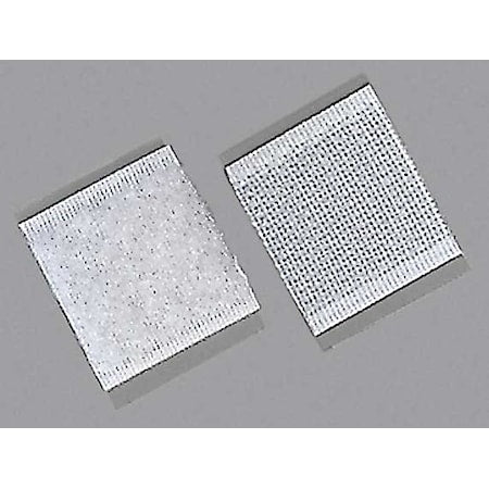 Reclosable Fastener Shape, Square, Rubber Adhesive, 1 in, 1 in W, White, 100 PK