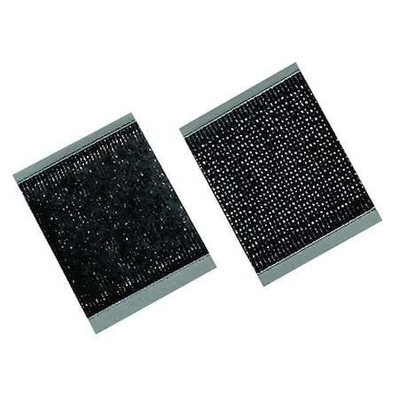 Reclosable Fastener Shape, Square, Rubber Adhesive, 1 in, 1 in W, Black, 100 PK