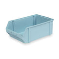 Hang & Stack Storage Bin, Plastic, Light Blue, 7 in H, 11 3/4 in W, 18 1/2 in L