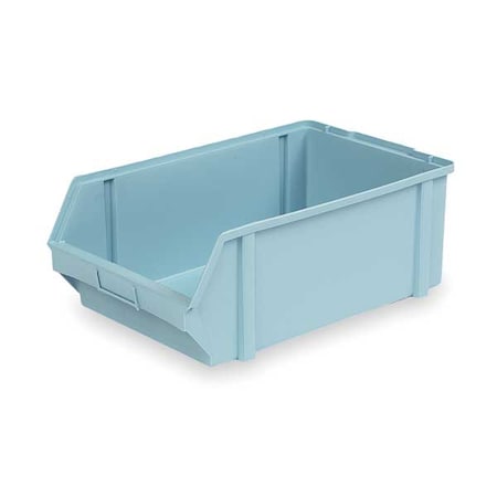 Hang & Stack Storage Bin, Plastic, Light Blue, 7 in H, 11 3/4 in W, 18 1/2 in L
