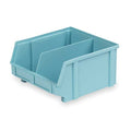 Hang & Stack Storage Bin, Plastic, Light Blue, 5 in H, 8 3/4 in W, 9 3/8 in L