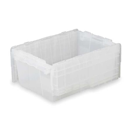 Attached Lid Container, 13.46 gal Volume Cap., 21 3/4 in L, 15 1/4 in W, 12 7/8 in H, Plastic
