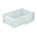 Attached Lid Container, 2.24 gal Volume Cap., 11 3/4 in L, 9 3/4 in W, 7 3/4 in H, Plastic