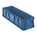 Solid & Stackable Straight Wall Storage Container, 26.2 gal, 48 in L x 15 in W x 10-3/4 in H, Blue