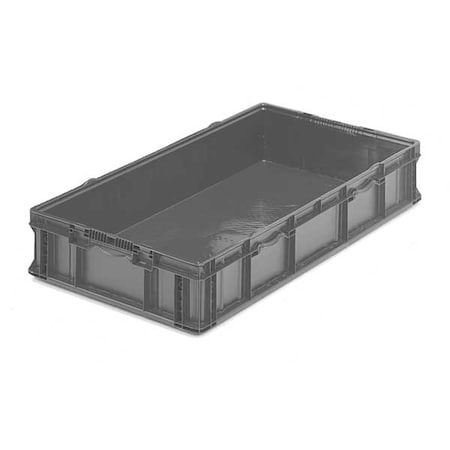 Solid & Stackable Straight Wall Storage Container, 26.2 gal, 48 in L x 22-1/2 in W x 7-1/4 in H