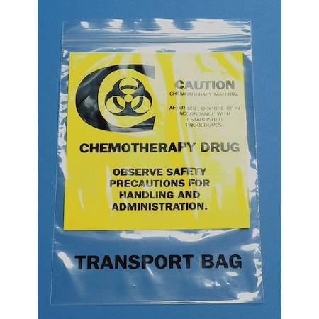 Chemo Waste Bags, 0.5 gal., Clear, PK1000