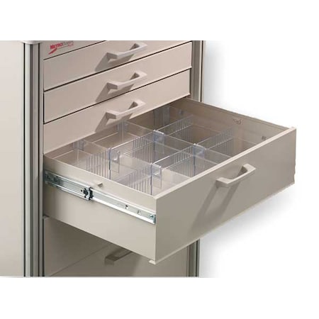 Plastic Drawer Divider Kit for Medical Carts, Clear, 5 1/2 in H
