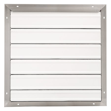 24 in 27"H-W 5.75"L Aluminum Backdraft Damper, 24-1/2 in x 24-1/2 in, Aluminum