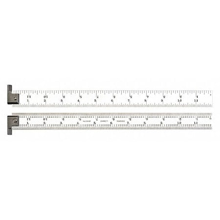Ruler, Spring-Tempered Steel, 12" L x 1" W