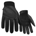 Turbo Plus Mechanics Gloves, Synthetic Leather Palm, Polyester Mesh Back, 2XL, Black