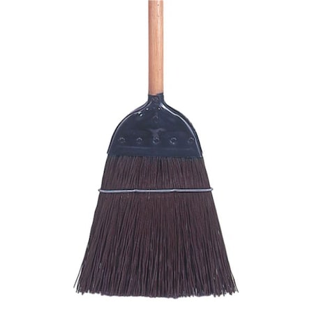 12 in Sweep Face Corn Broom, Stiff, Natural, Tan