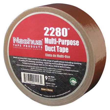 Duct Tape, Brown, 60 yd L, 1-7/8 in W
