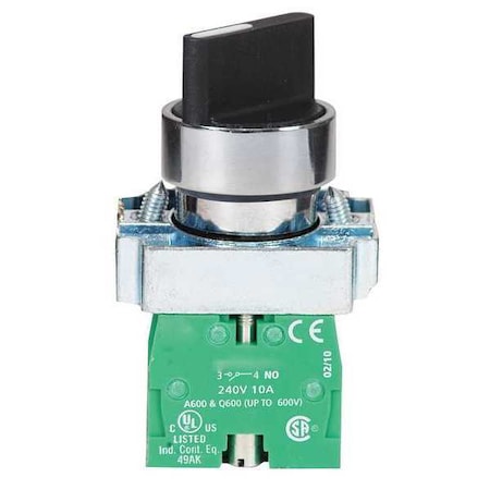 Non-Illum Selectr Swtch,22mm,3 Pos,Knob