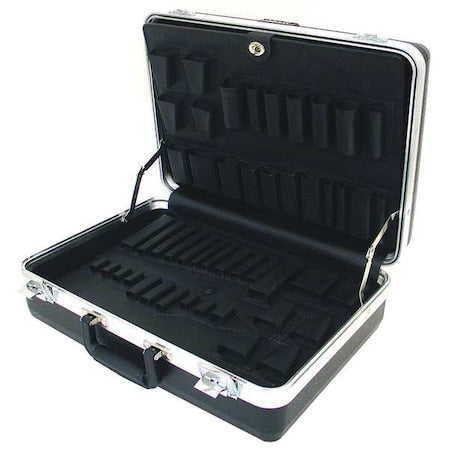 Tool Case, Plastic, Black, 18 in W x 13 in D x 6 in H