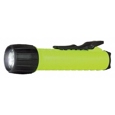 Safety Yellow LED Handheld Flashlight, Alkaline C, 125lm