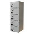 Cell Phone Locker, 9 in W, 12 in D, 30 1/2 in H, (1) Wide, (5) Tier, Light Gray