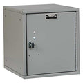 Box Locker, 11 3/8 in W, 12 in D, 12 3/4 in H, (1) Tier, (1) Wide, Light Gray