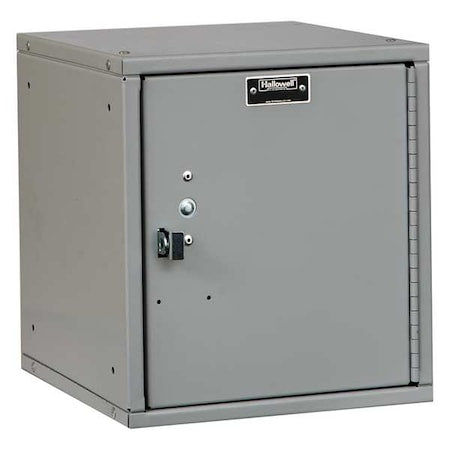 Box Locker, 11 3/8 in W, 12 in D, 12 3/4 in H, (1) Tier, (1) Wide, Light Gray