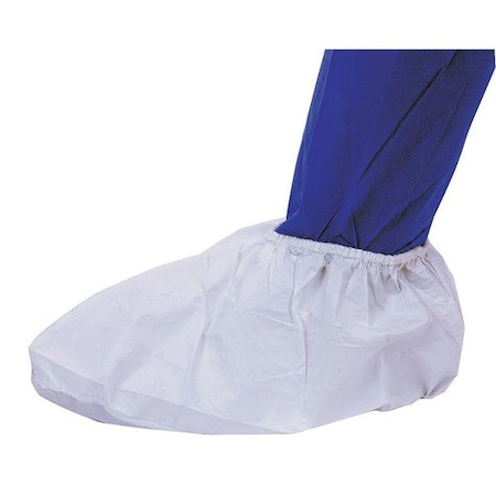 Disposable Shoe Covers, Microporous, White, Slip Resistant Sole: No , L