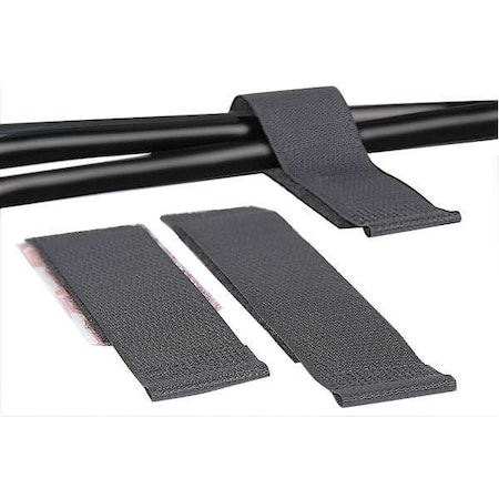 Reclosable Fastener, Rubber Adhesive, 4 in, 1 in W, Black, 25 PK