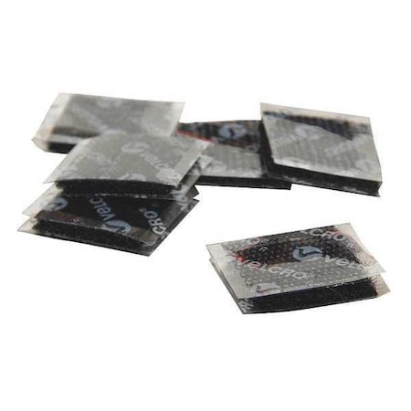 Reclosable Fastener Shape, Square, Rubber Adhesive, 2 in, 2 in W, Black, 50 PK