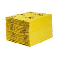 Sorbent Pad, 28 gal, 15 in x 19 in, Harsh Chemicals, Black, Red, Yellow, Polypropylene