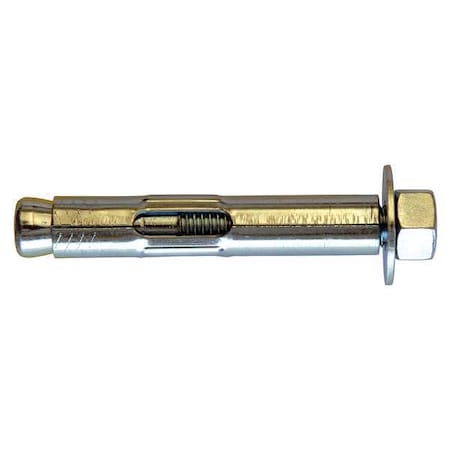 Sup-R-Sleeve Sleeve Anchor, 1/2" Dia., 2-1/4" L, Carbon Steel Zinc Plated, 10 PK