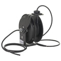 Cord Reel With Hand Lamp, Spring Retracted, Flying Lead, 12 AWG, Black Reel Color, 50 ft Length