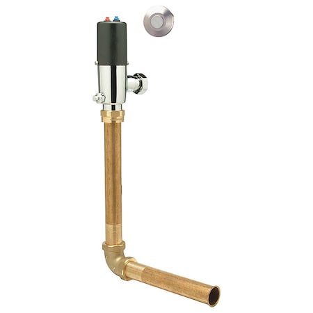 Toilet Automatic Flush Valve, 1.6 gpf gpf, Polished Chrome, 1 in, 1 1/2 in Spud Coupling