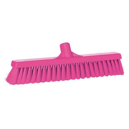 16 in Sweep Face Broom Head, Medium, Synthetic, Pink