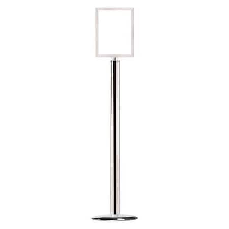 Sign Holder, 8-1/2In x 11In Frame, Chrome