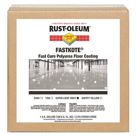 1 gal Floor Coating, High Gloss Finish, Light Gray, Solvent Base
