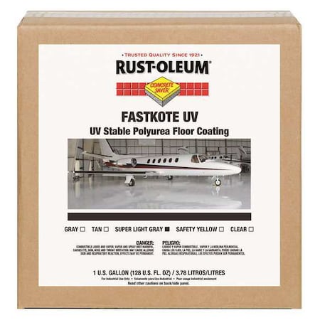1 gal Floor Coating, High Gloss Finish, Light Gray, Solvent Base