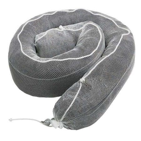 Sorbent Boom, 48 gal, 8 in x 10 ft, Oil, Black, White, 4 PK