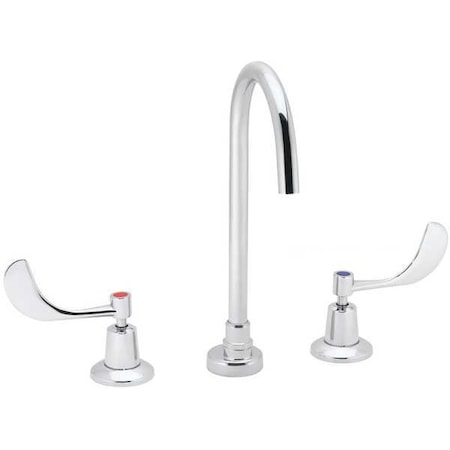 Manual Widespread Faucet, 8" Mount, Polished Chrome 0 Hole