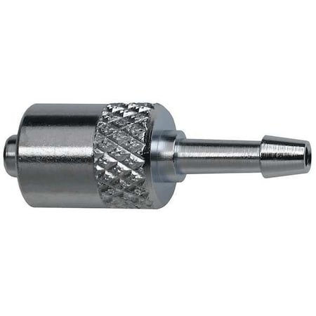 Luer Lock Barb Adapter, Male, Plated Brass, Silver