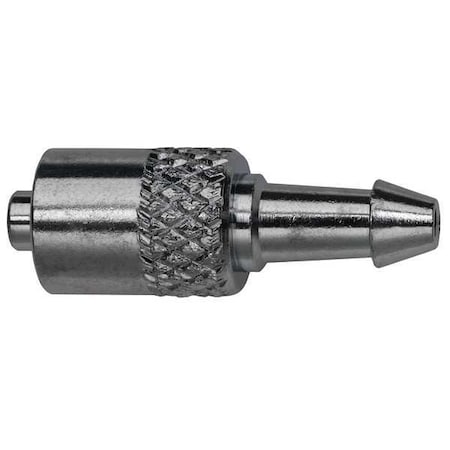 Luer Lock Barb Adapter, Male, Plated Brass, Silver