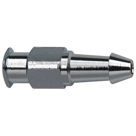 Luer Lock Barb Adapter, Female, Plated Brass, Silver