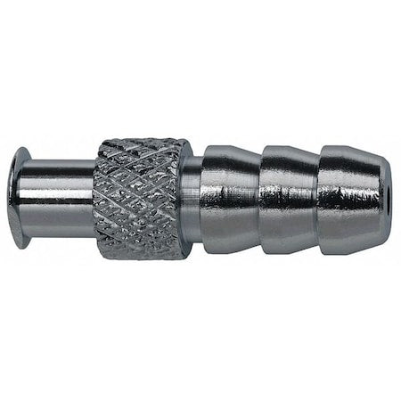 Luer Lock Barb Adapter, Female, Plated Brass, Silver