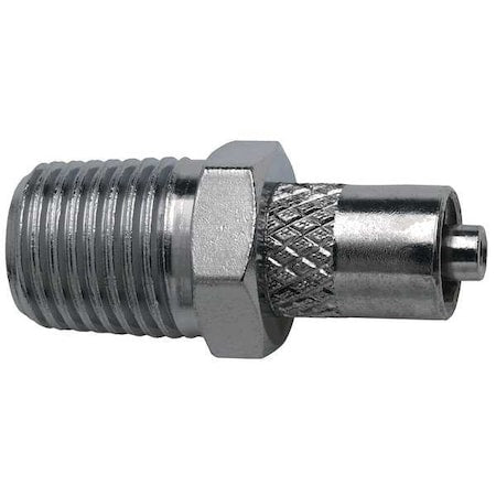 Male Luer to 1/4 NPT Male, NPT, Plated Brass, Silver