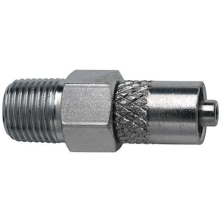 Male Luer to 1/8 NPT Male, NPT, Plated Brass, Silver