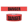 Barricade Tape, Danger, Red, 3 in Wide x 500 ft Length, Polyethylene, 7 mil